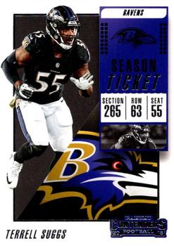Terrell Suggs Baltimore Ravens 2018 Panini Contenders NFL #92